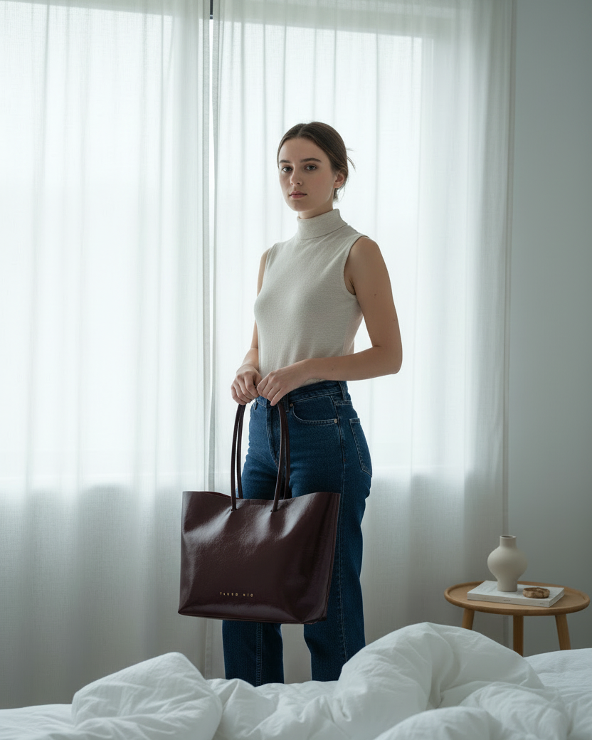 Half Tote Charol Vino - Lifestyle