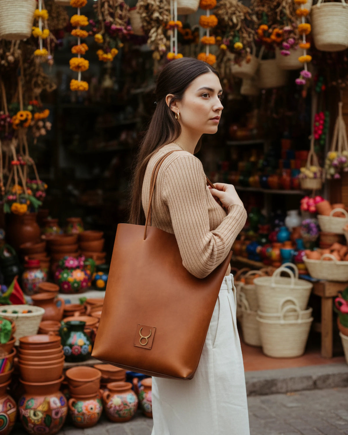Bolso Square Bag Piel Curry TAUROMIO