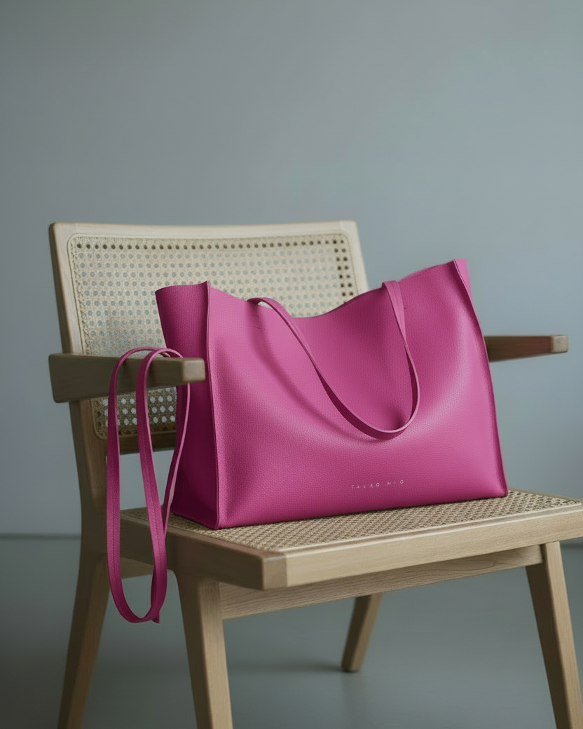 Rose Tote Fucsia - Sin tiras en brazos
