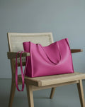 Rose Tote Bag Fuchsia Leather Women TAUROMIO