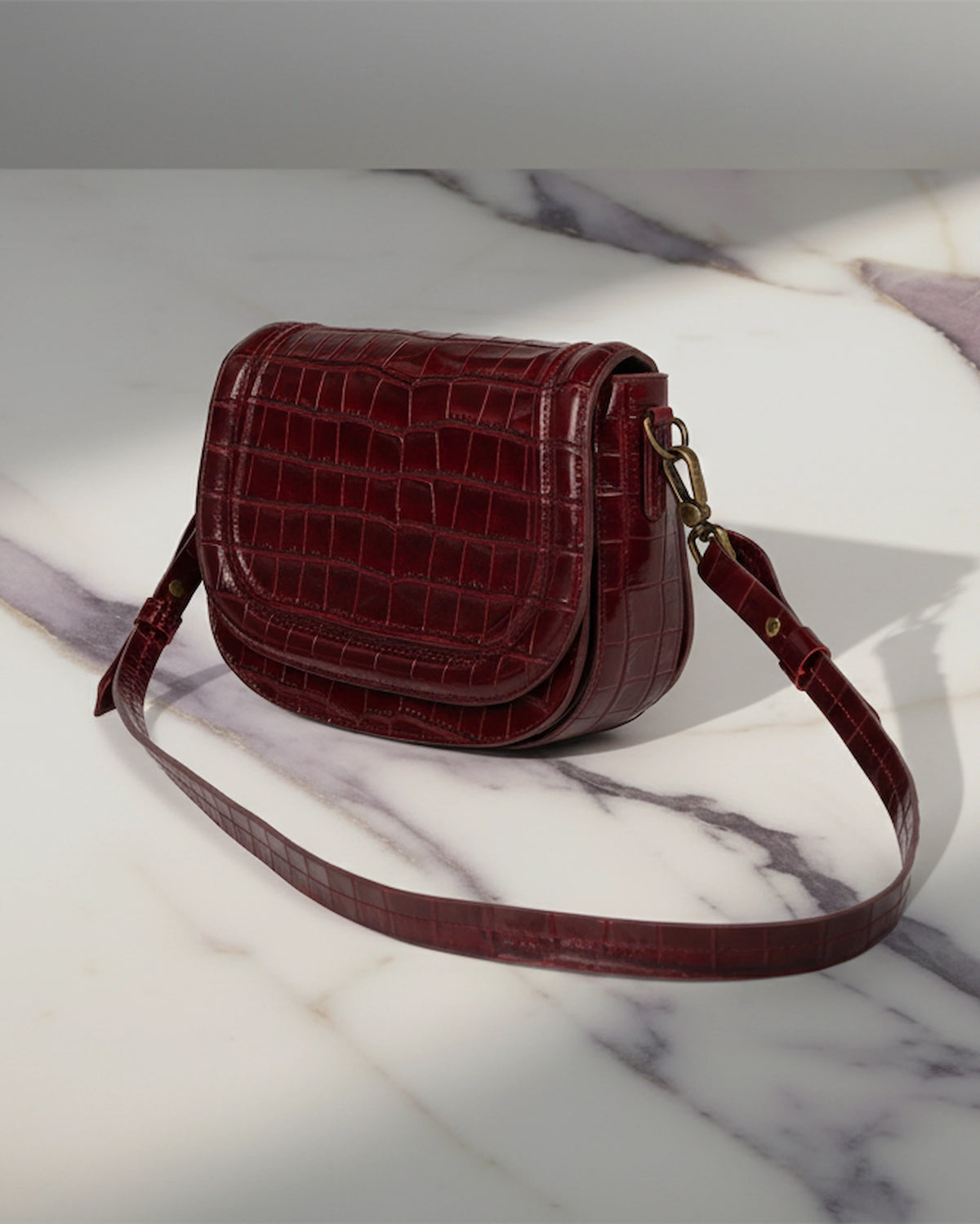 Bolso Jessie Crossbody Piel Estampado Coco Burdeos TAUROMIO